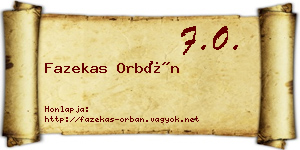 Fazekas Orbán névjegykártya