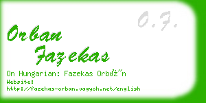 orban fazekas business card